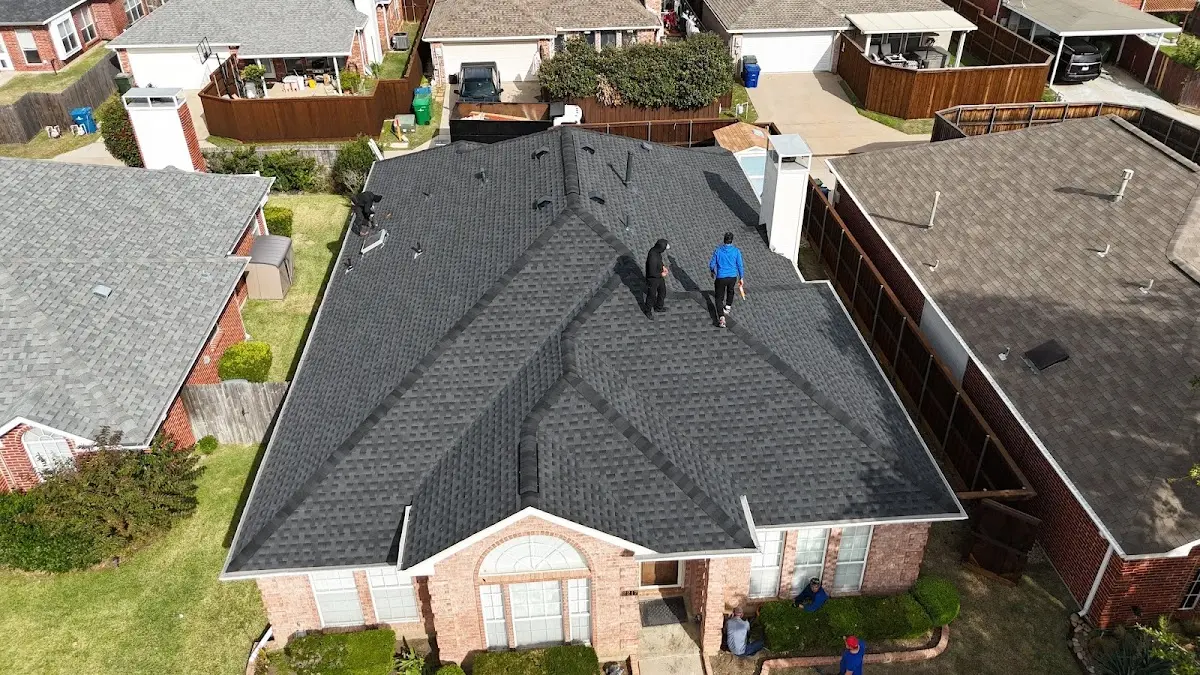 Slate & Tile Roof Repair work in progress on a Charlotte property